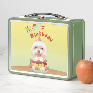 Lunch Box Joyeux chien d'anniversaire avec gâteau