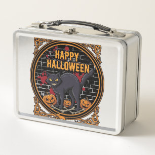Lunch Box Joyeux Halloween Chat Noir Citrouilles Os_1