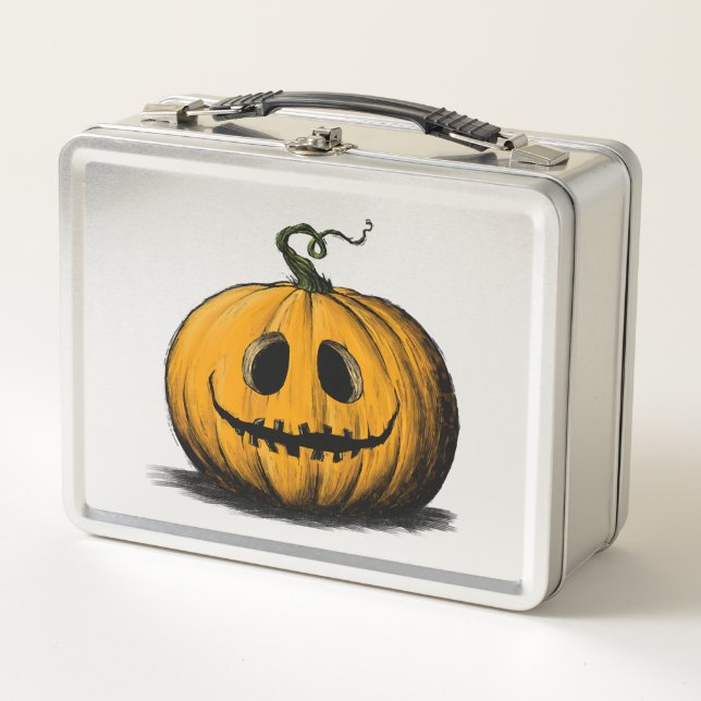 Lunch Box Joyeux Halloween Jack O'Lantern Adulte Naturel (Devant)