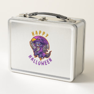 Lunch Box Joyeux Halloween Sorcière de Halloween Chat