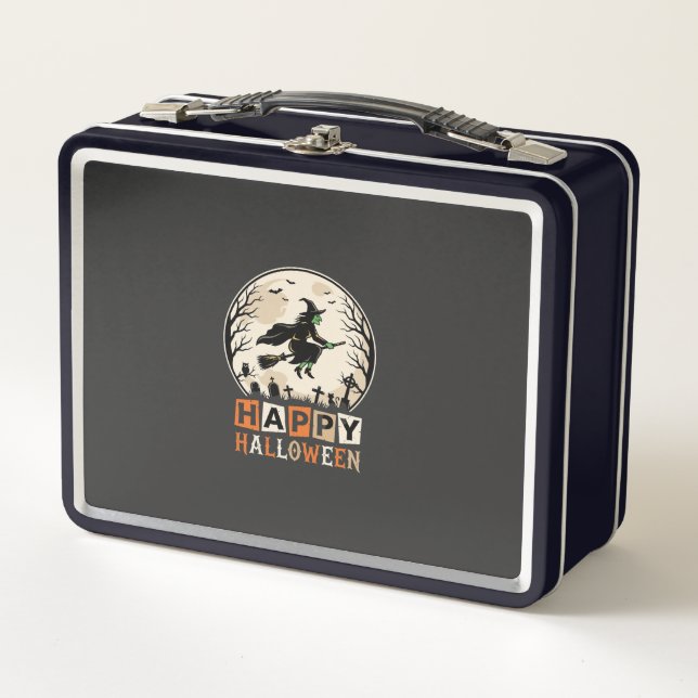 Lunch Box Joyeux Halloween Sorcière Lune Cimetière Conceptio (Devant)