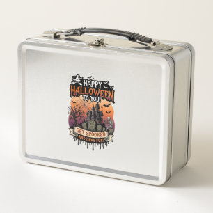 Lunch Box Joyeux Halloween Vous Maison Hantée Squelette Chau