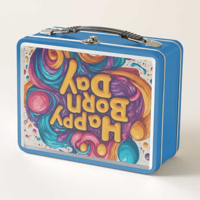 Lunch Box Joyeux Jour de naissance Multicolor Design (Devant)