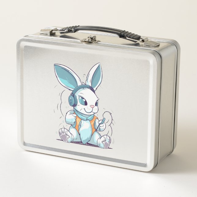 Lunch Box Joyeux Jour de Pâques Oeuf Bunny Funny Joueur Garç (Devant)