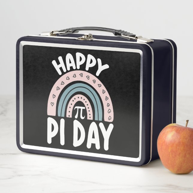 Lunch Box Joyeux Jour de Pi Boho Rainbow Math Mathématique M (En situation)