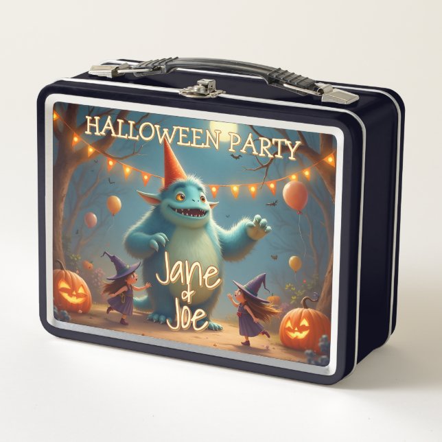 Lunch Box Joyeux Monster Halloween Party pour enfants (Devant)