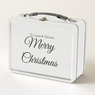 Lunch Box Joyeux Noël ajoutez nom texte cadeau personnalisé