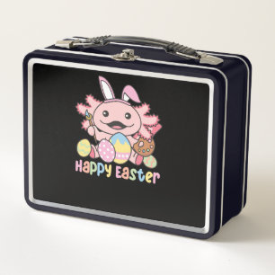 Lunch Box Joyeux Pâques Mignonne Axolotl Pâques Avec Oeufs D