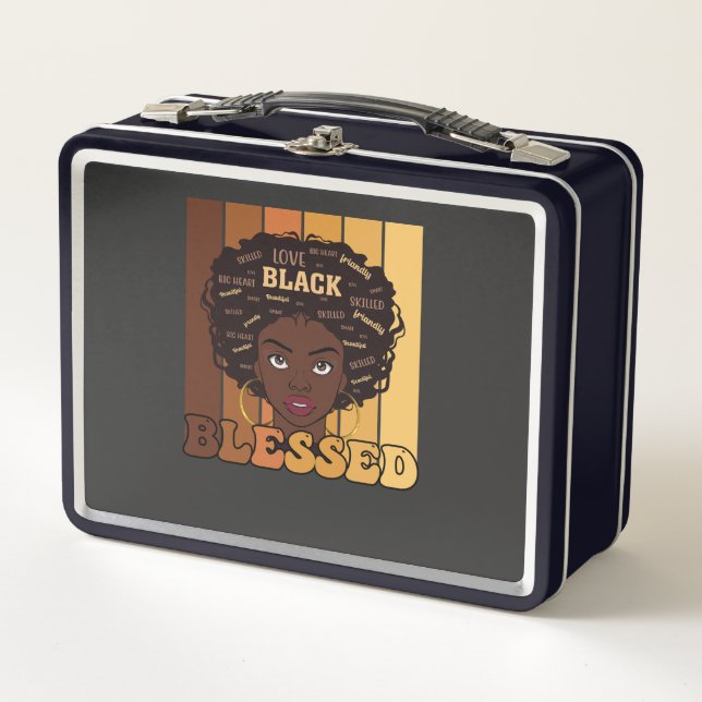 Lunch Box Junetdix Melanin Black African American Girl (Devant)