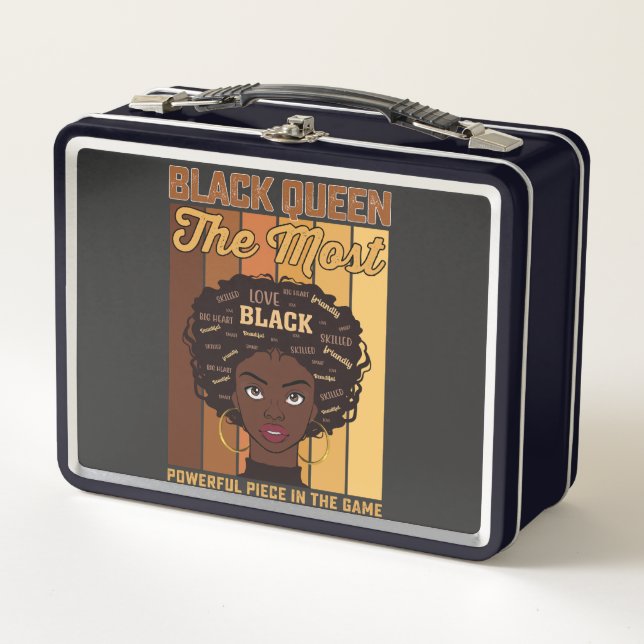 Lunch Box Junetdix Melanin Black Girl La plus puissante (Devant)