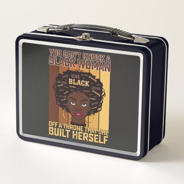 Lunch Box JunetDix Melanin ne peut pas frapper une femme noi (Devant)