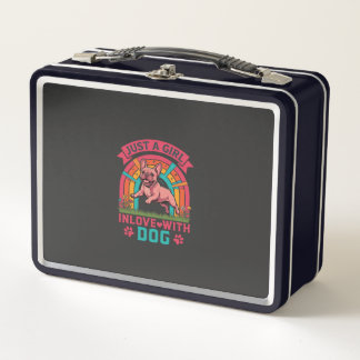 Lunch Box Just Girl Inlove Dog French Bulldog Rainbow Paws