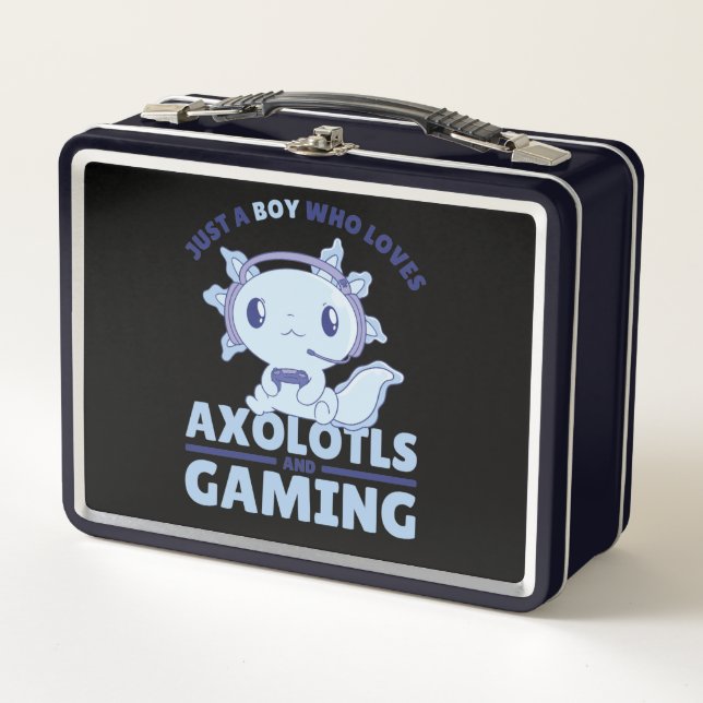 Lunch Box Juste Un Garçon Qui Aime Les Axolotls Et Le Jeu (Devant)