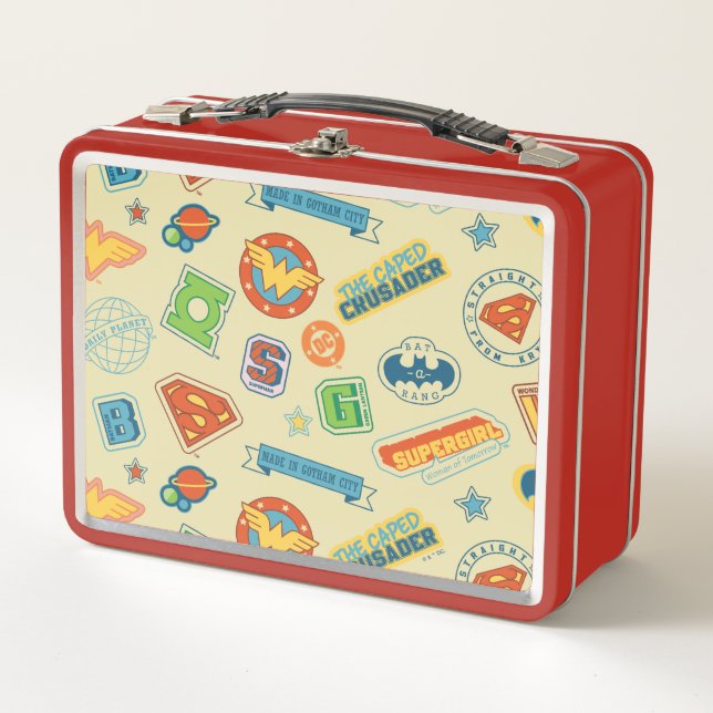 Lunch Box Justice League Super Hero Badge Pattern (Devant)