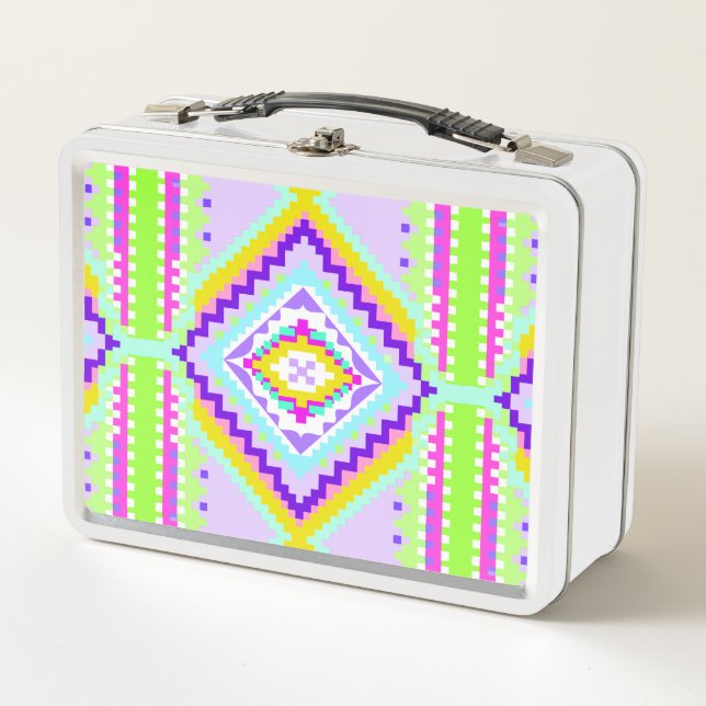 Lunch Box Kaleidoscope Rêves Tribaux Néon (Devant)