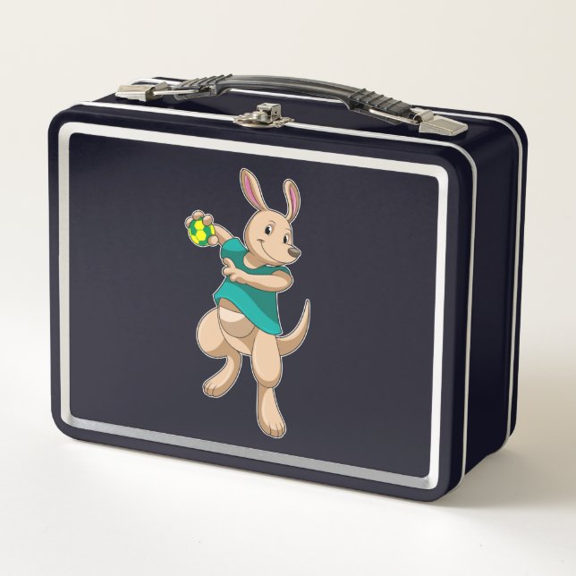 Lunch Box Kangaroo comme joueur de handball avec Handball (Devant)