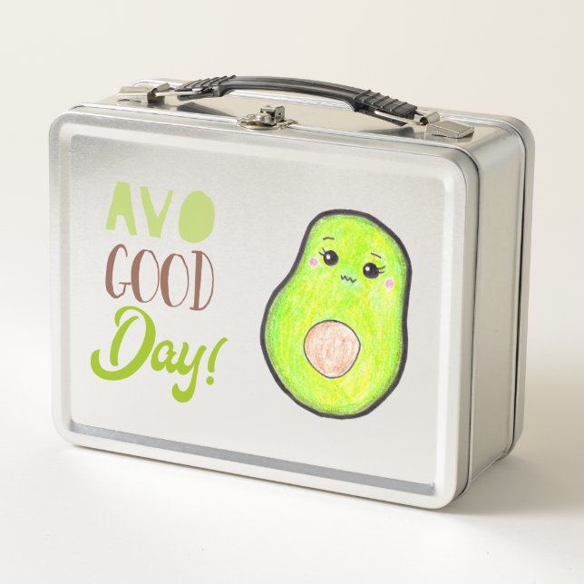 Lunch Box Kawaii avocado avo bon jour pun mignon nourriture  (Devant)