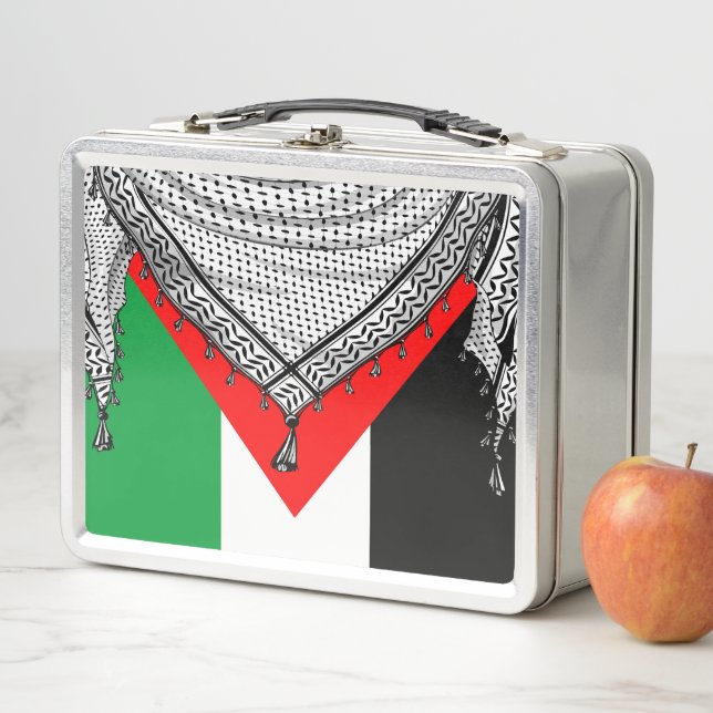 Lunch Box Keffiyeh Écharpe palestinienne tissu traditionnel (En situation)