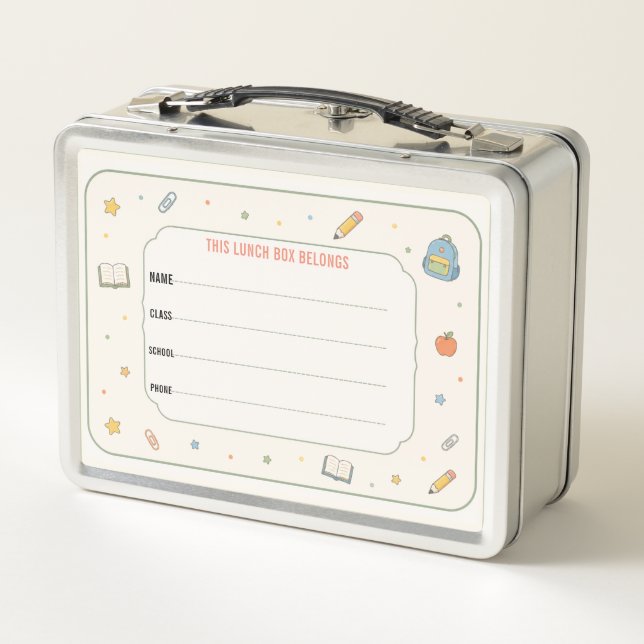 Lunch Box Kit de devoirs personnalisés et d'organisation pou (Dos)