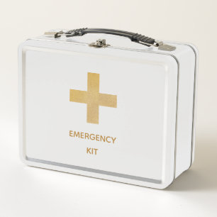 Lunch Box Kit d'urgence Gold Cross Boîte en métal