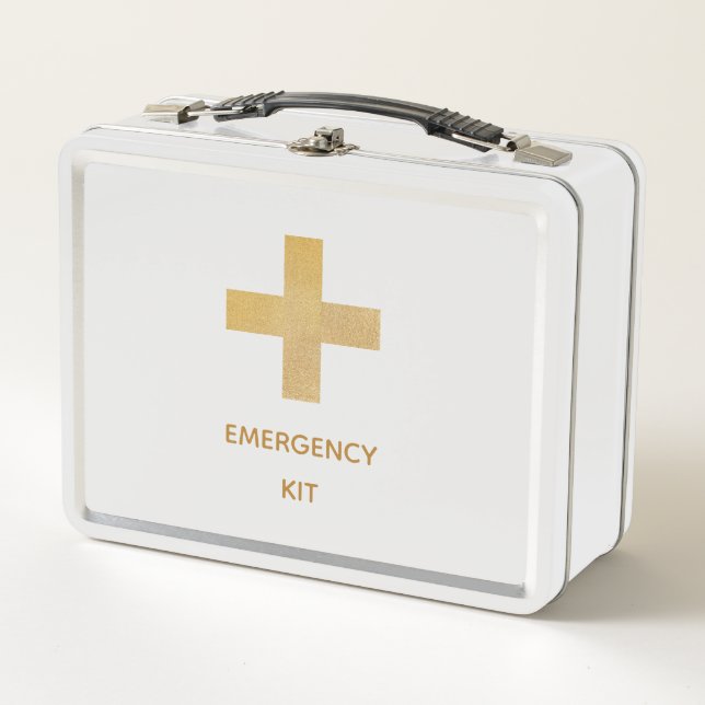 Lunch Box Kit d'urgence Gold Cross Boîte en métal (Devant)