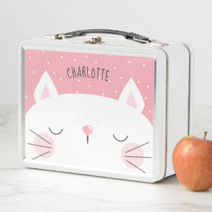 Lunch Box Kitten blanc - Nom - Rose