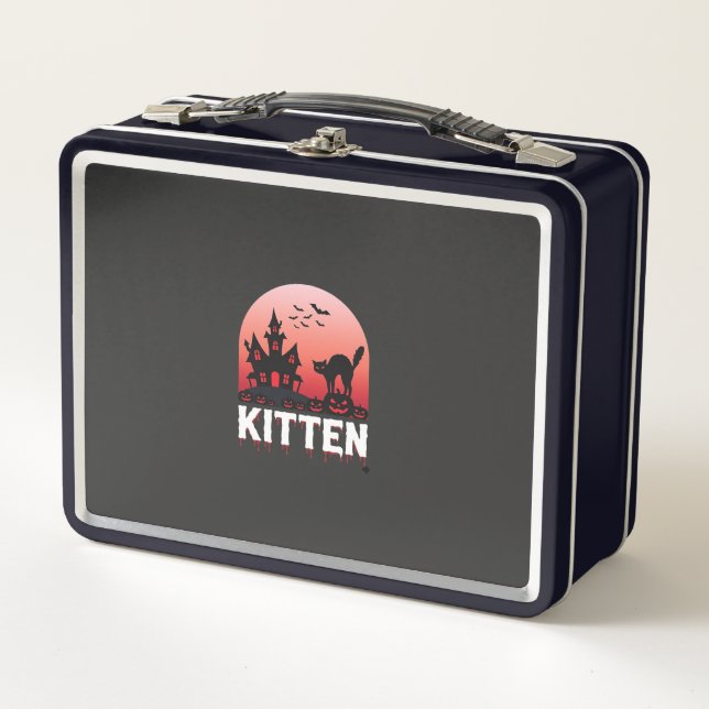 Lunch Box Kitty Halloween Maison Hantée Design de Chat_1 (Devant)
