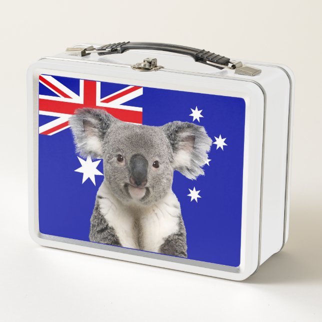 Lunch Box Koala avec fond de drapeau australien   (Devant)