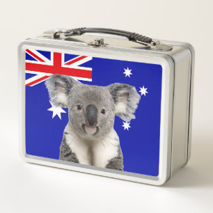 Lunch Box Koala avec l'Arrière - plan du drapeau australien