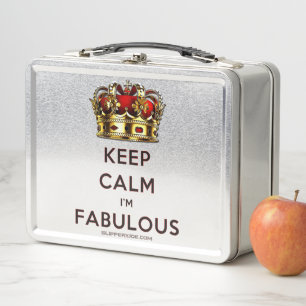 Lunch Box La couronne dorée rouge de SlipperyJoe reste calme
