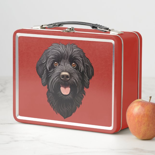 Lunch Box Labradoodle Chien Noir (En situation)