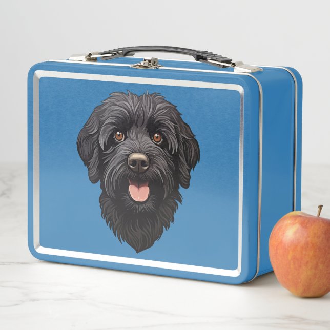 Lunch Box Labradoodle Chien noir (En situation)