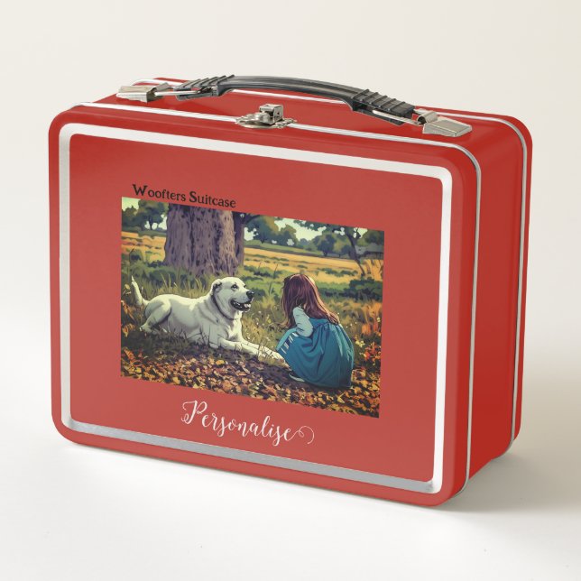 Lunch Box Labrador Dog Girl Woodland Woofland Pet Suitcase (Devant)