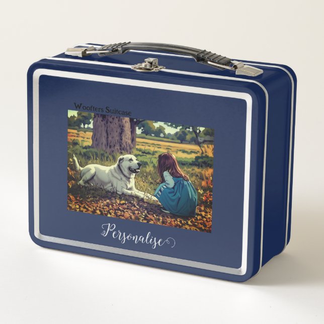 Lunch Box Labrador Dog Girl Woodland Woofland Pet Suitcase (Devant)