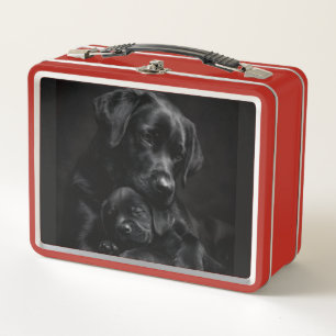 Lunch Box Labrador noir, Parent et enfant : Étreinte d'amour