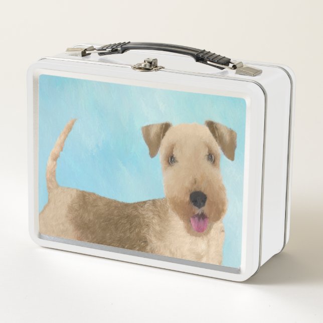 Lunch Box Lakeland Terrier Peinture - Cute Original Chien Ar (Devant)