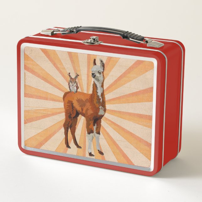 LUNCH BOX LAMA ET HIBOU D'ANTLER (Devant)