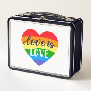 Lunch Box L'amour est l'amour le coeur arc-en-ciel