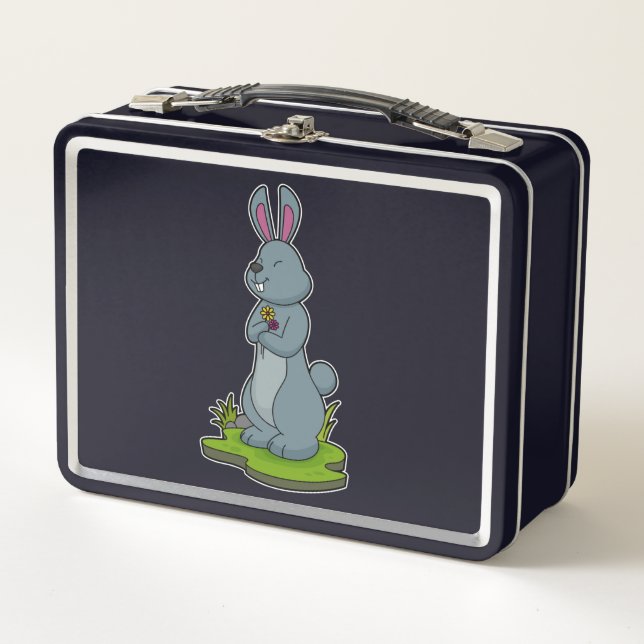 Lunch Box Lapin aux fleurs (Devant)