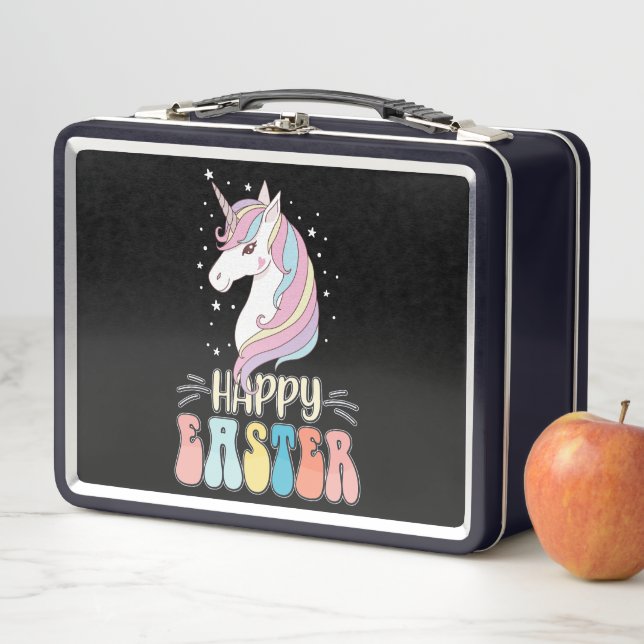 Lunch Box Lapin de Pâques licorne oeufs de lapin heureux (En situation)
