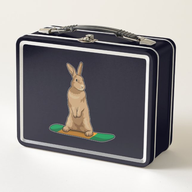Lunch Box Lapin en Snowboard avec Snowboard (Devant)