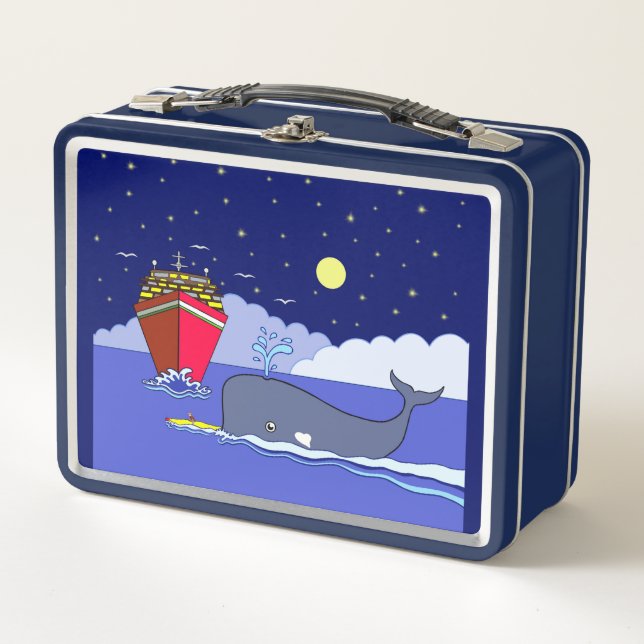 Lunch Box Le capitaine Kayak sauvé par la baleine (Devant)