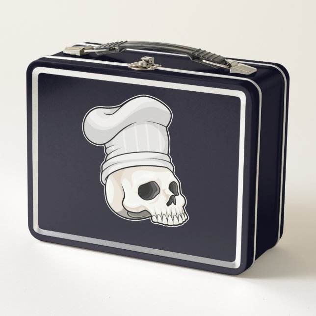 Lunch Box Le crâne cuisiné avec le casquette chef (Devant)