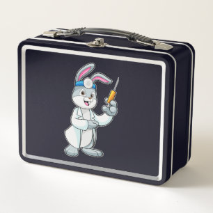 Lunch Box Le lapin comme docteur à la vaccination avec la se