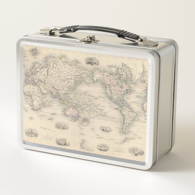 Lunch Box Le monde sur la projection de Mercator (Devant)