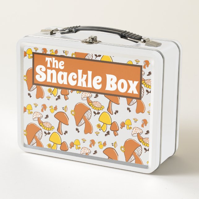 Lunch Box Le Motif de chambre de champignons rétro (Devant)