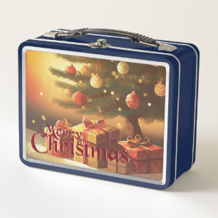 Lunch Box Le Motif de Noël, avec des présents sous l'arbre d