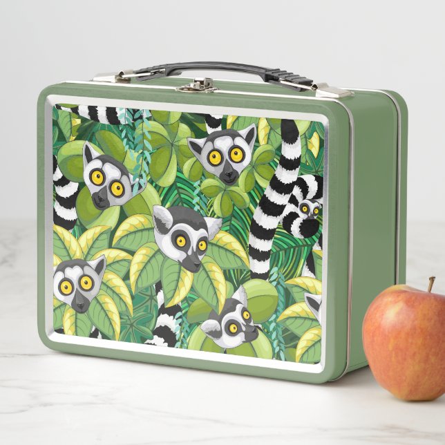 Lunch Box Lémuriens de Madagascar dans la jungle exotique (En situation)