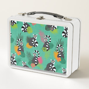 Lunch Box Lémurs tropicaux - aigue-marine