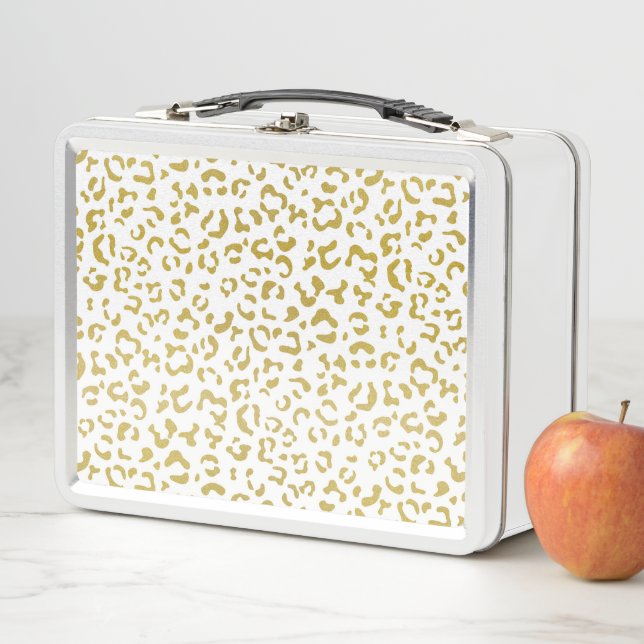 Lunch Box Leopard d'or, Parties scintillant d'or, Empreinte  (En situation)